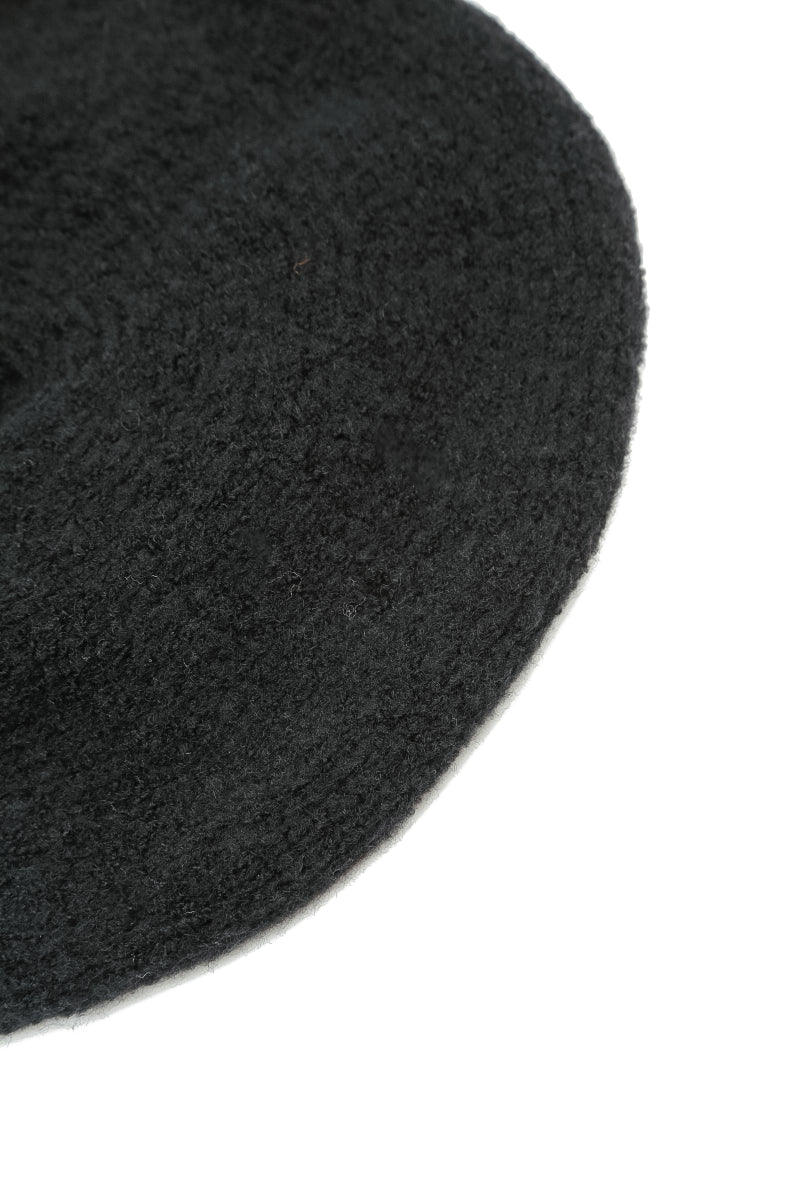 Black Knitted Wool Beret 4