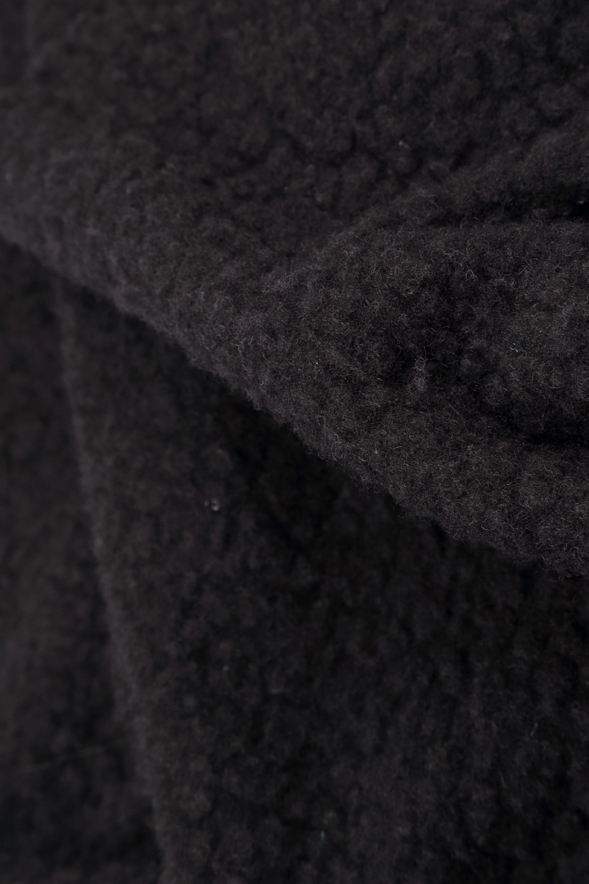Black Plush Wool Cotton Tunic