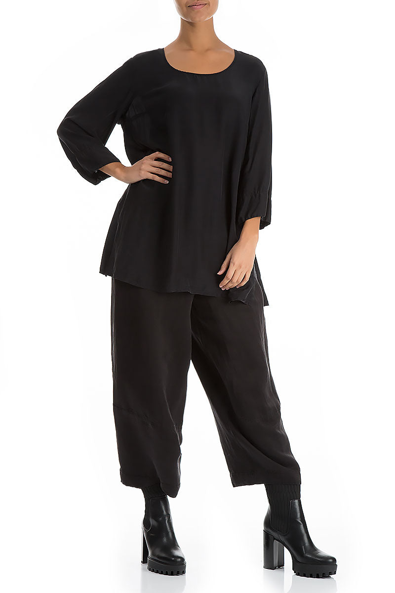 Black Silk Bamboo Tunic 5