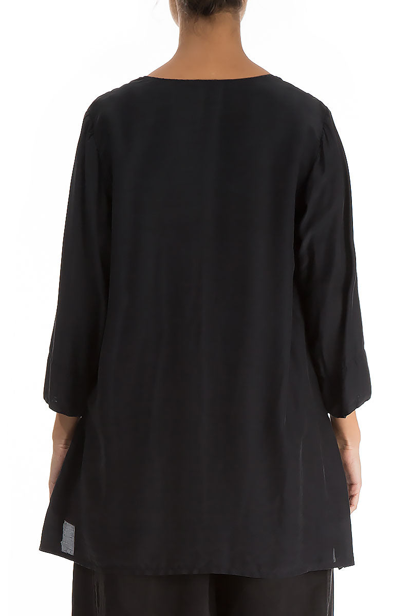 Black Silk Bamboo Tunic 2
