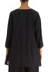 Black Silk Bamboo Tunic 2