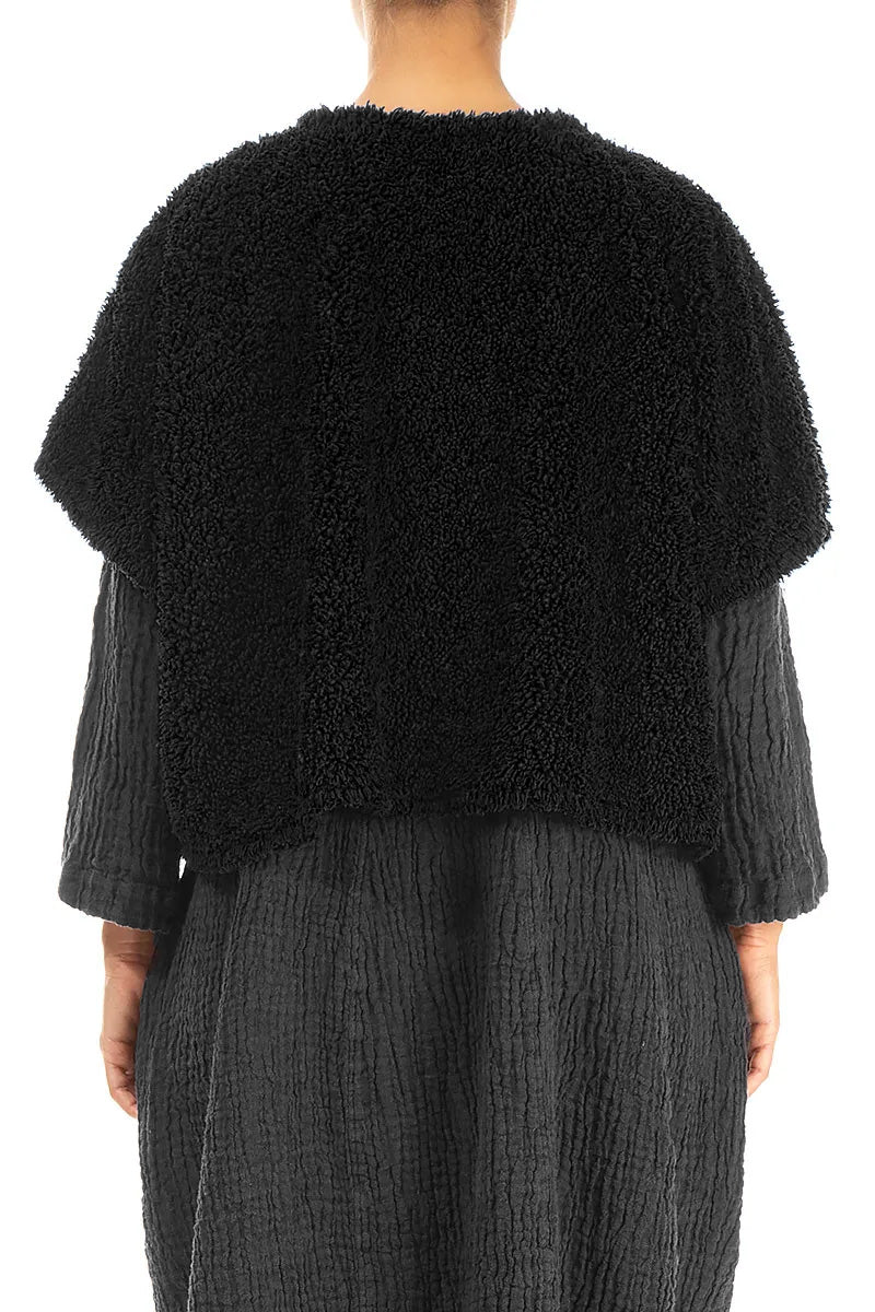 Schwarze Teddy-Baumwollweste