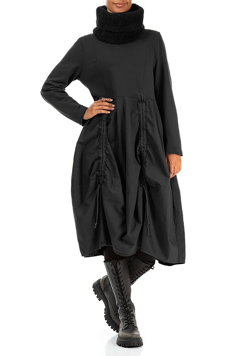 Écharpe infinie en coton noir Teddy