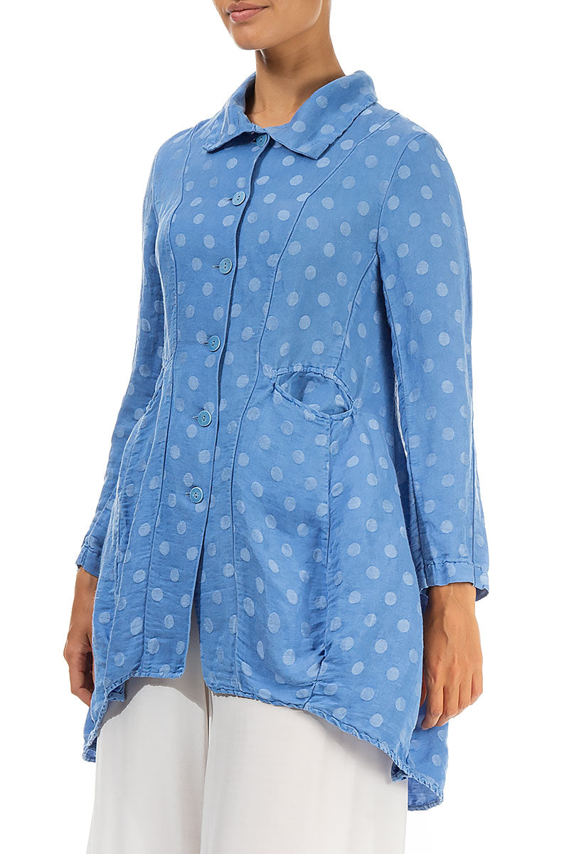 Cornflower Balloon Silk Linen Jacket 3