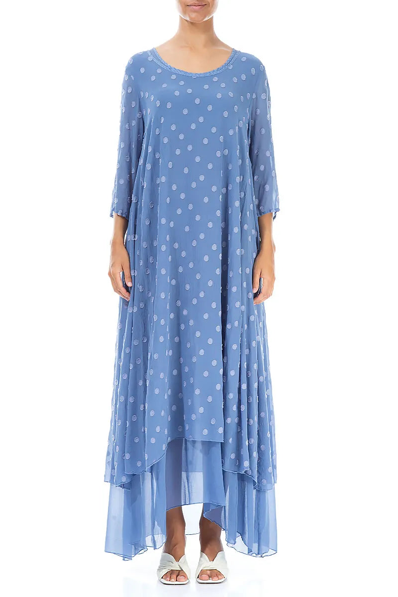Blue Nova Dotty Silk Maxi Dress 1
