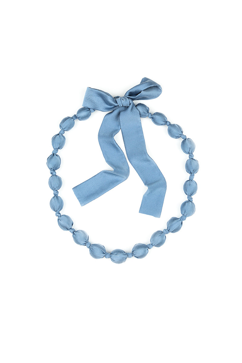 Blue Nova Silk Bead Necklace 4