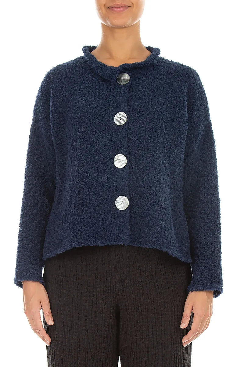 Blue Violet Alpaca Wool Cardigan