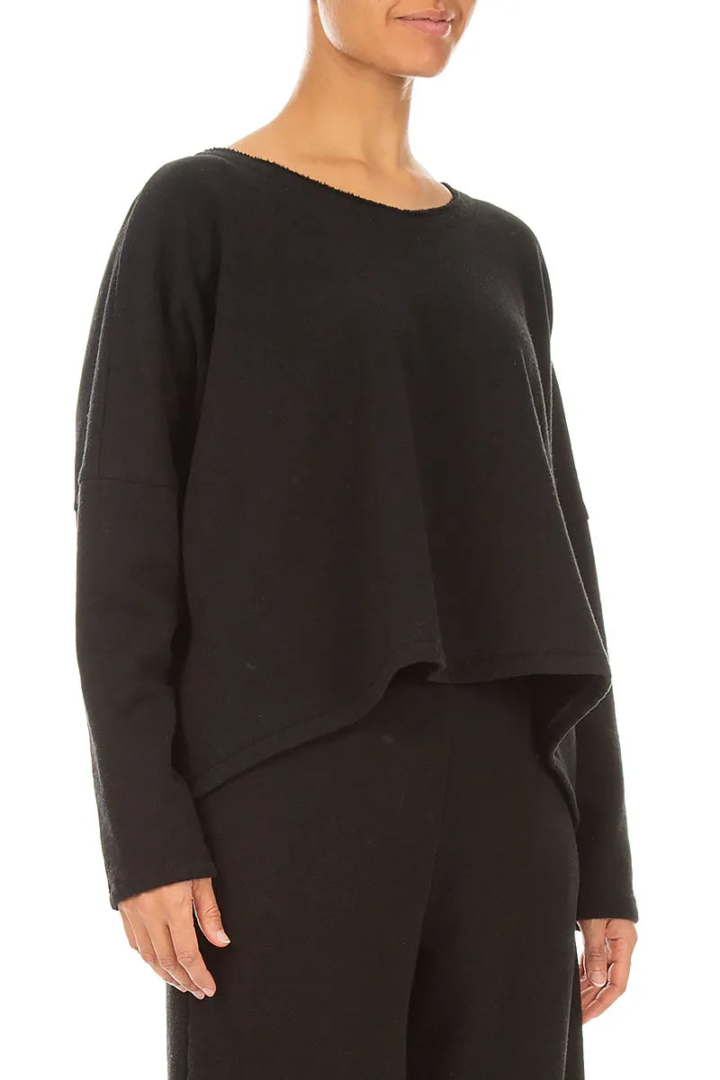 Boxy Black Cashmere Cotton Jumper 3