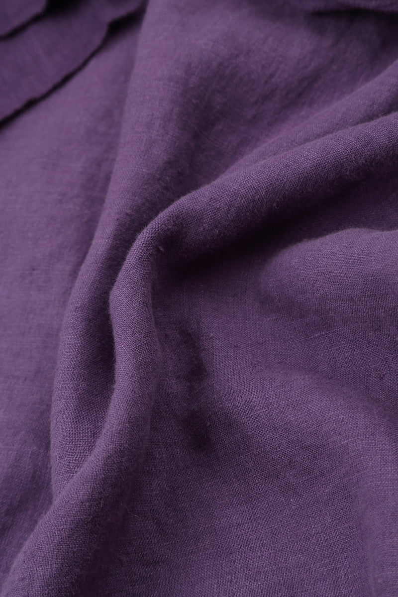 Boxy Cowl Neck Purple Linen Blouse 5