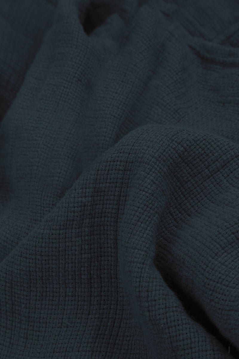 Boxy Graphite Textured Linen Jacket Blouse 6