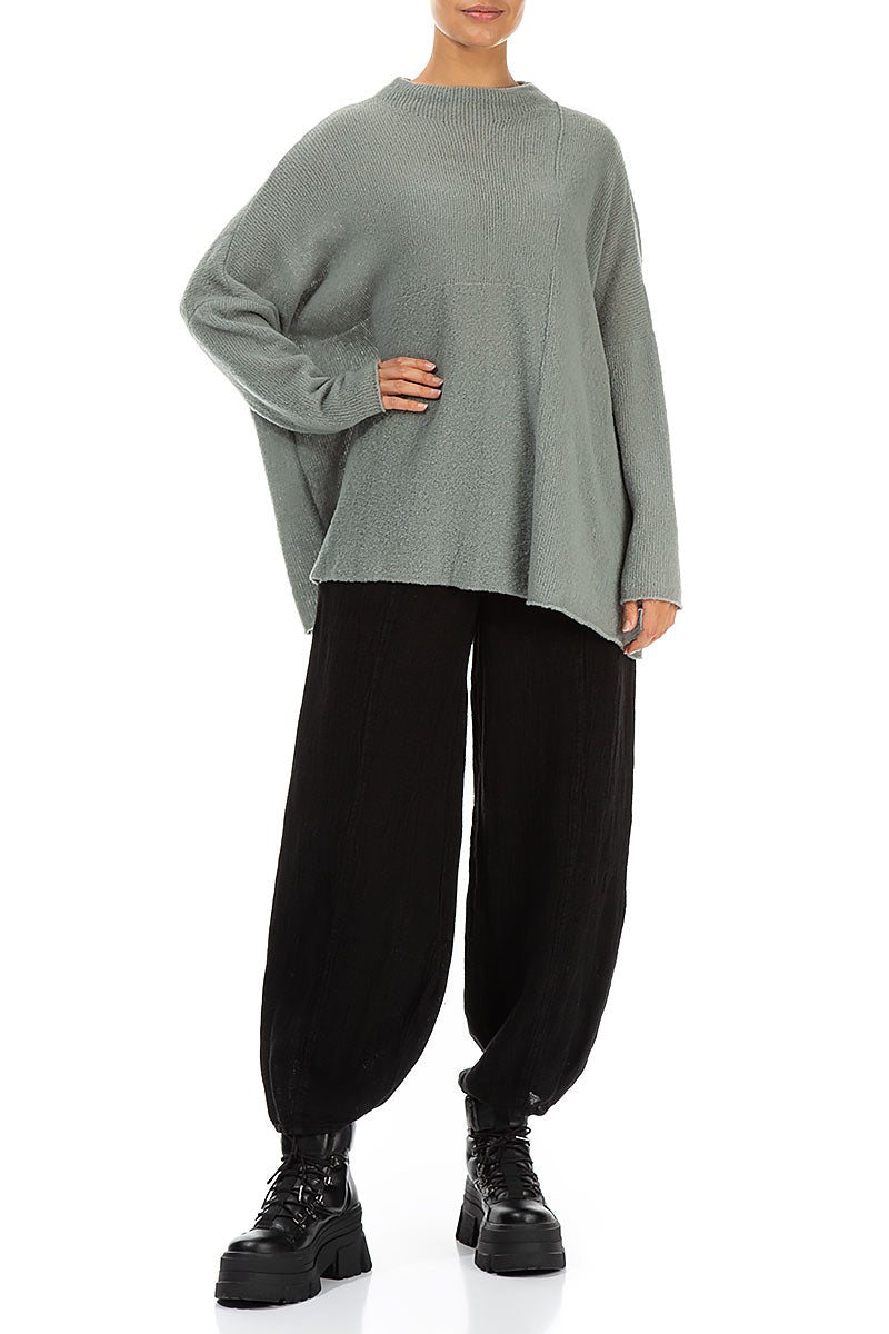 Boxy Pistachio Wool Sweater 4