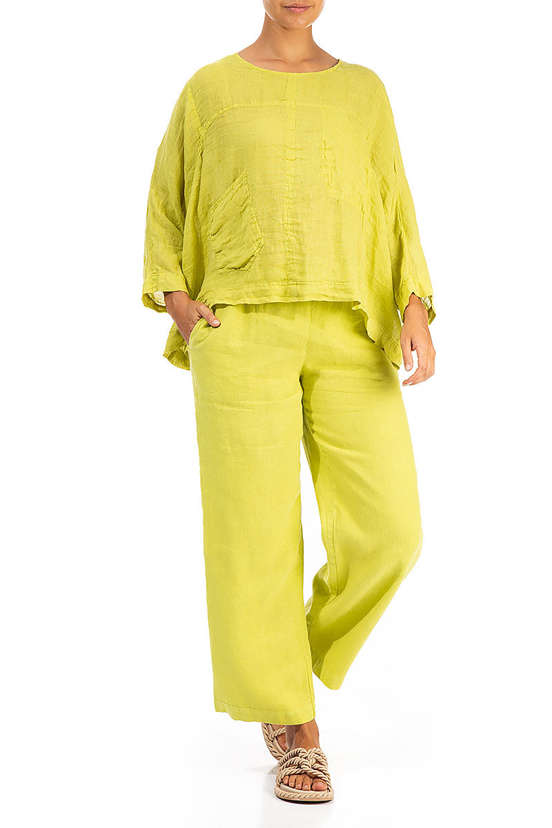 Boxy Yellow Gauze Linen Blouse 4