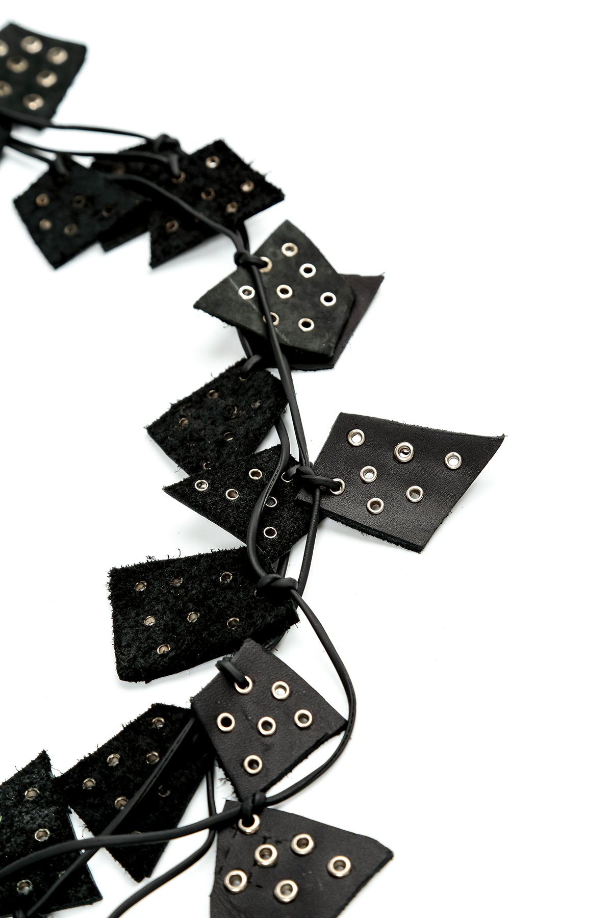 Bronze Halo Black Leather Necklace 4