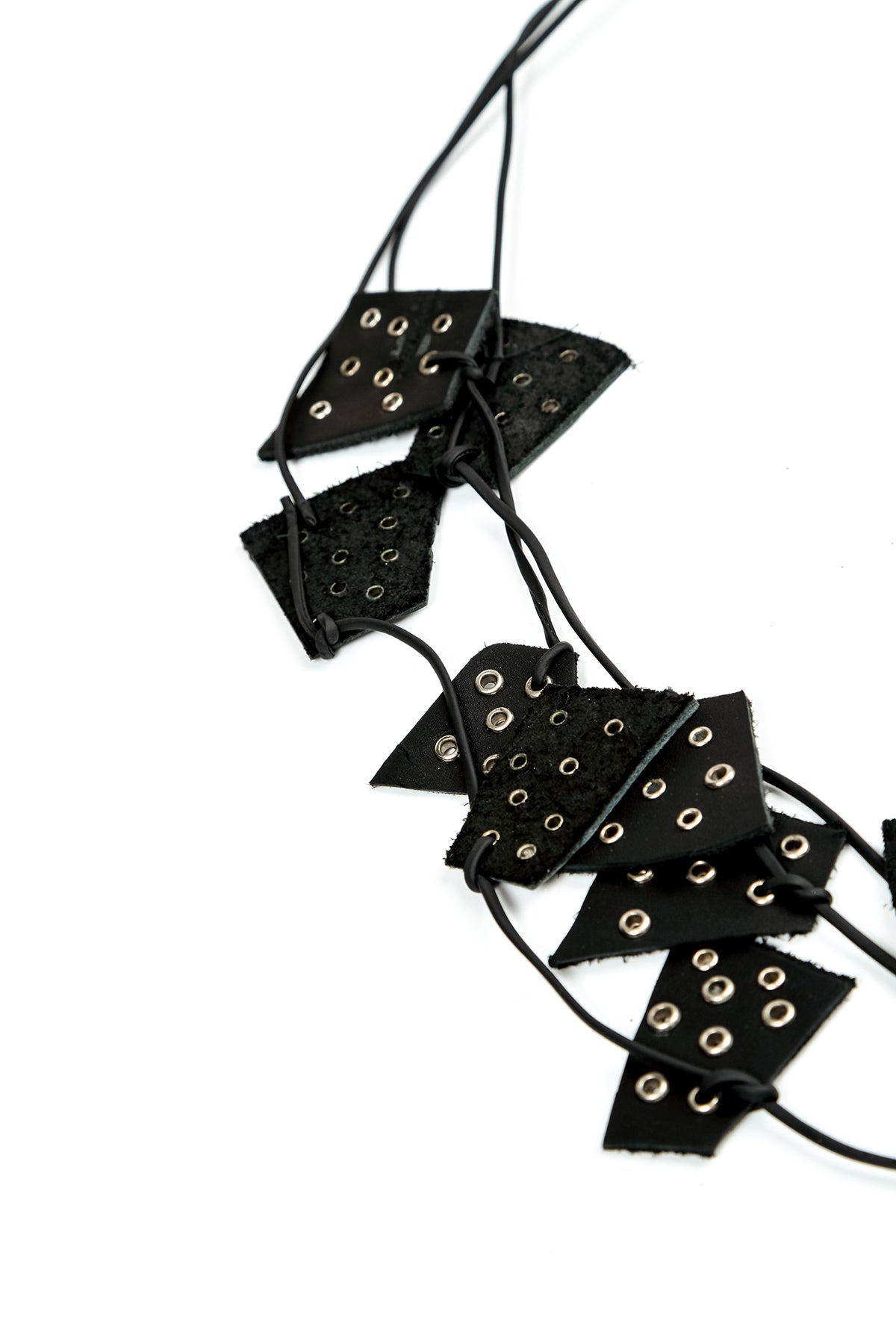 Bronze Halo Black Leather Necklace