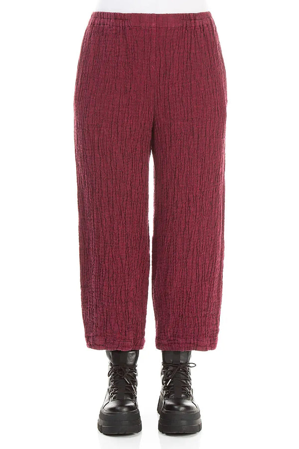 Bubble Ruby Textured Linen Trousers