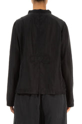 Buttoned Black Silk Bamboo Jacket 2