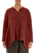 Asymmetric Buttoned Burnt Brick Alpaca Wool Cardigan 1