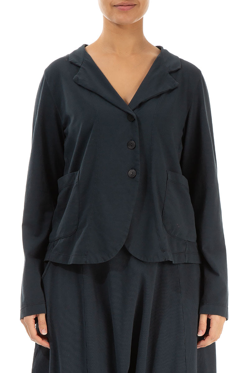 Buttoned Graphite Cotton Jacket 1