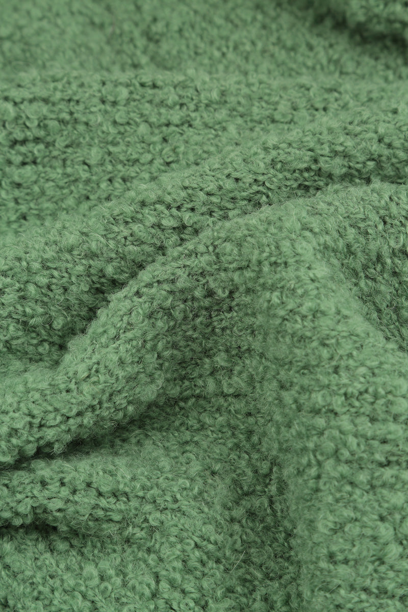 Asymmetric Buttoned Sage Green Alpaca Wool Cardigan 6