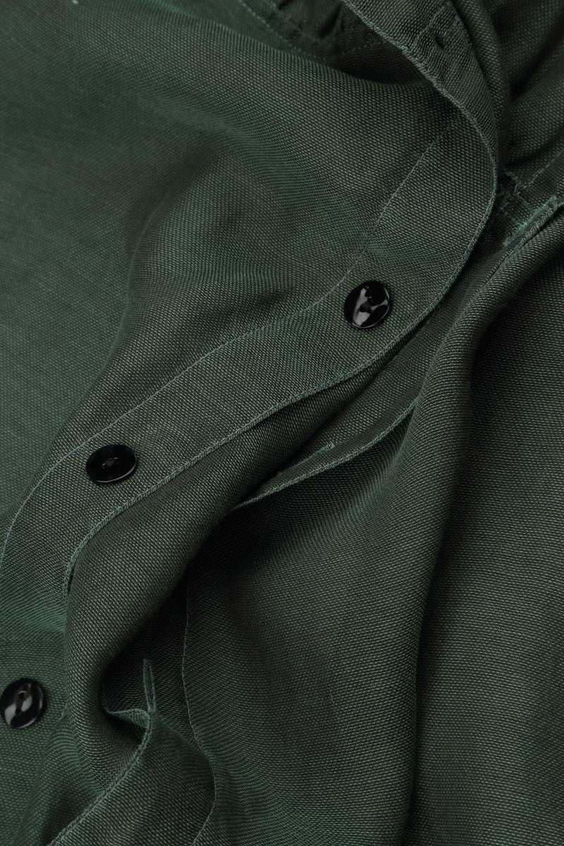 Buttoned Sage Silk Cotton Jacket 5