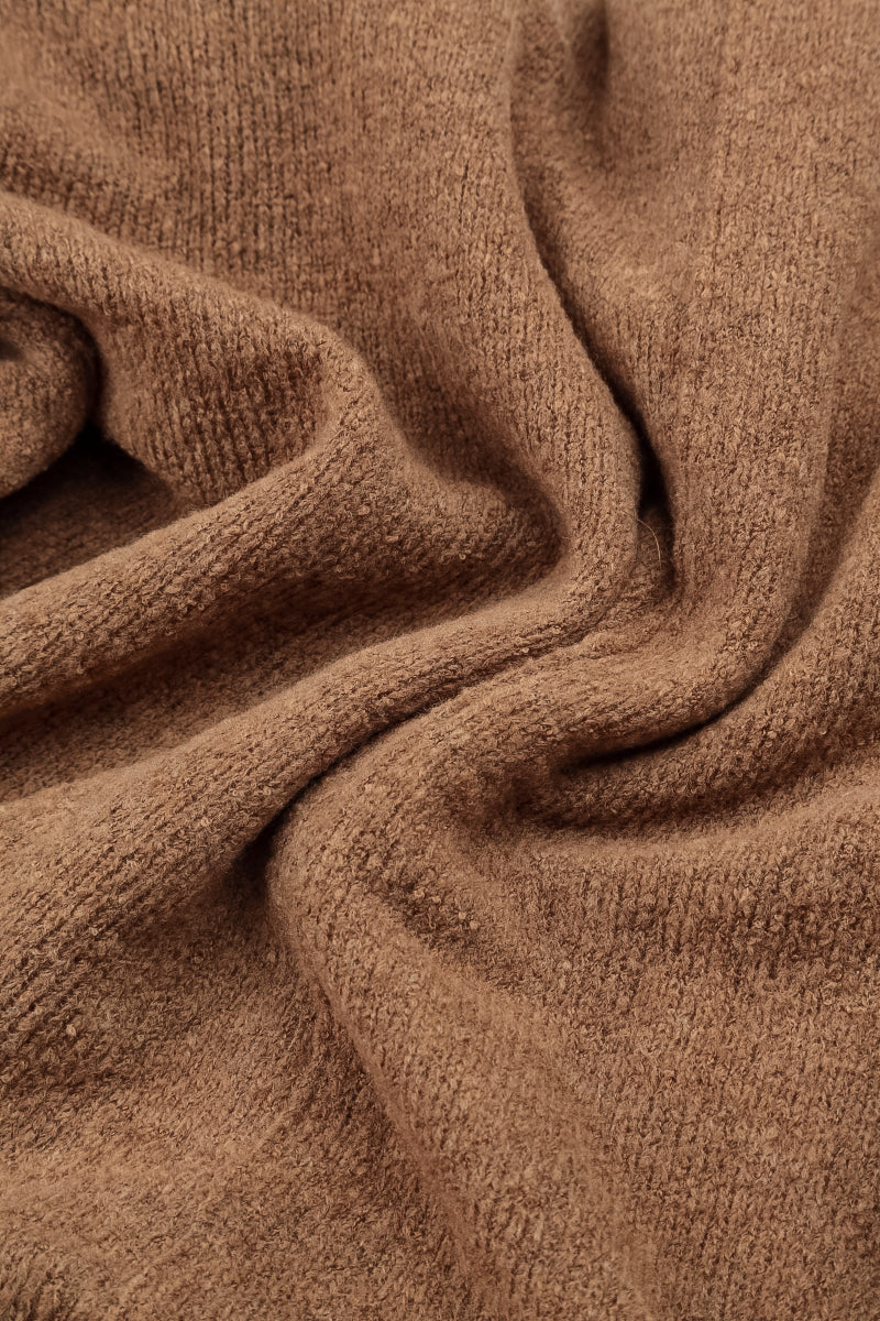 Caramel Knitted Wool Infinity Scarf 4
