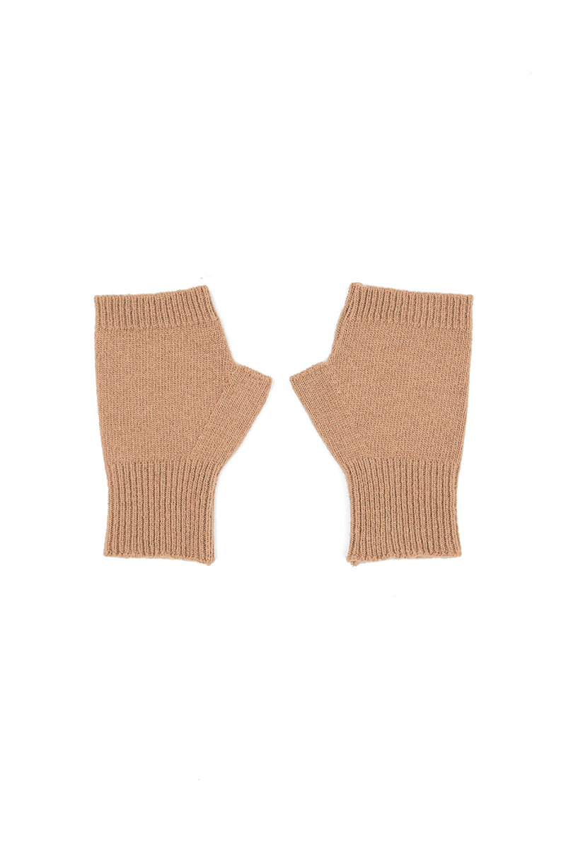 Karamellfarbene Armstulpen aus weicher Wolle