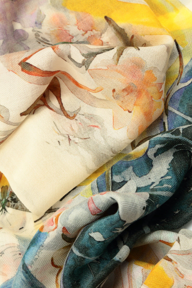 Celestial Bloom Cashmere Silk Scarf 4