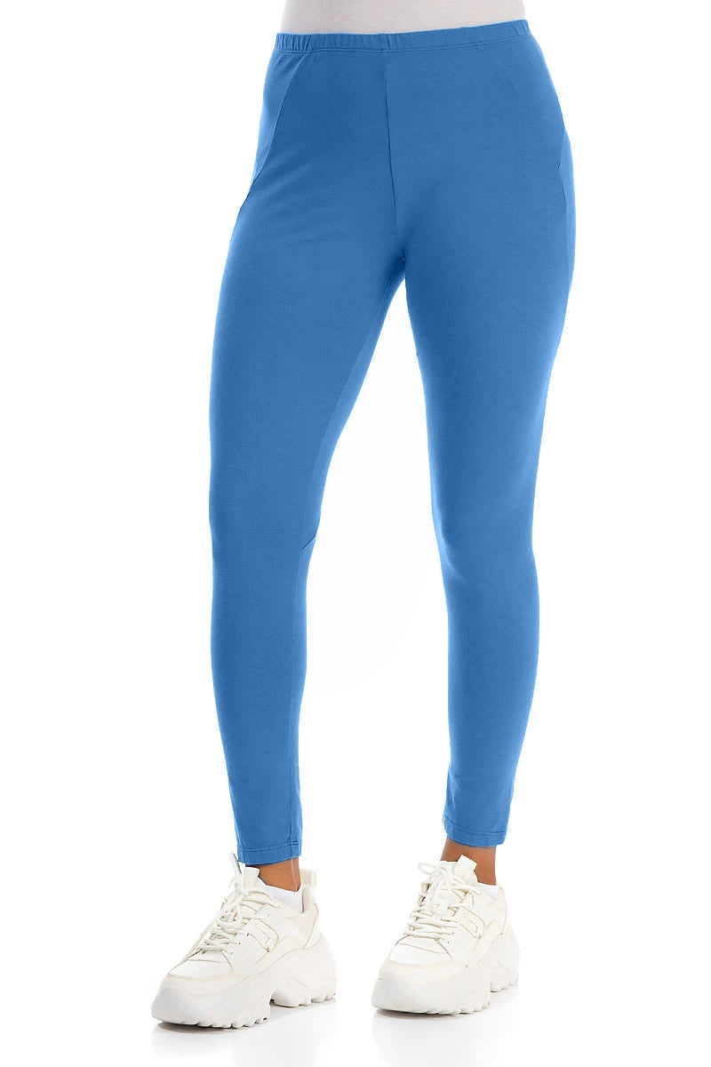 Legging en coton bleu cobalt
