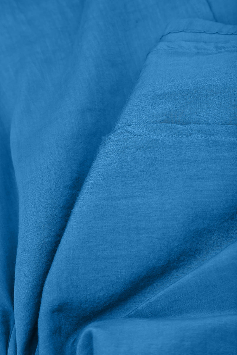 Kobaltblaues Seiden-Baumwoll-Camisole-Top