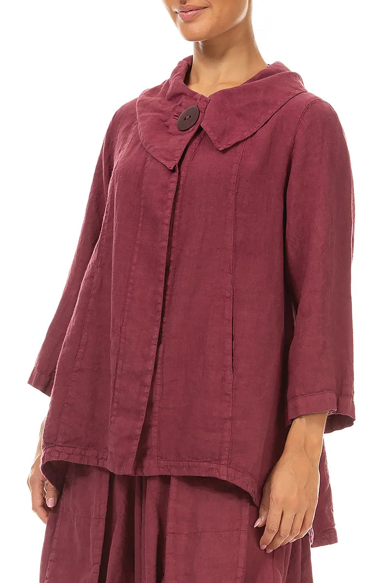 Collar Antique Ruby Linen Jacket 3