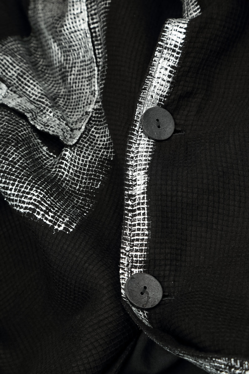 Collar Black Silver Metallic Mesh Silk Jacket 6