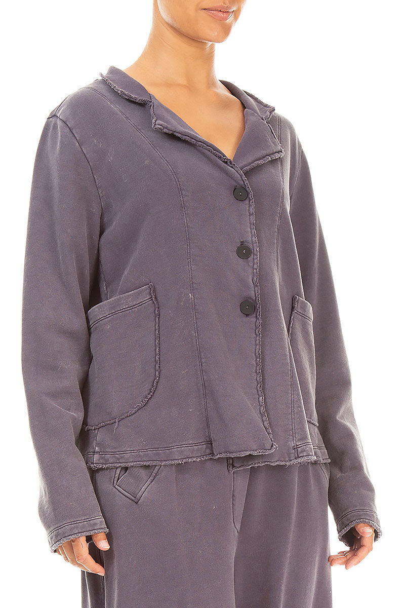 Veste en coton graphite avec col