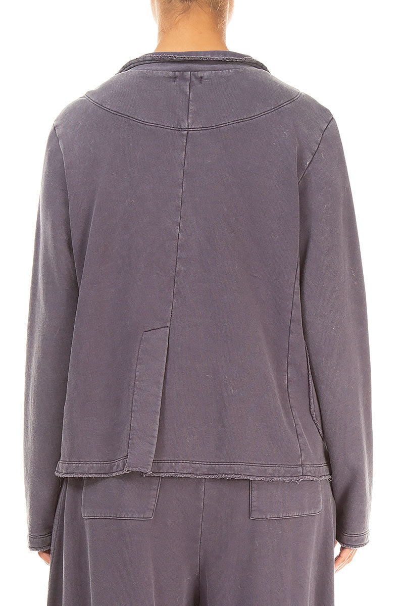 Veste en coton graphite avec col