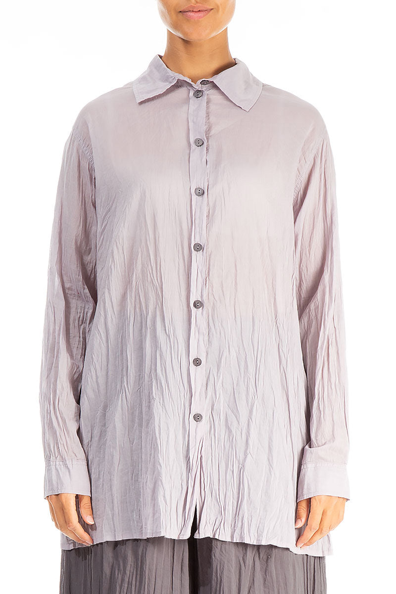 Collar Greige Crumpled Cotton Shirt 1