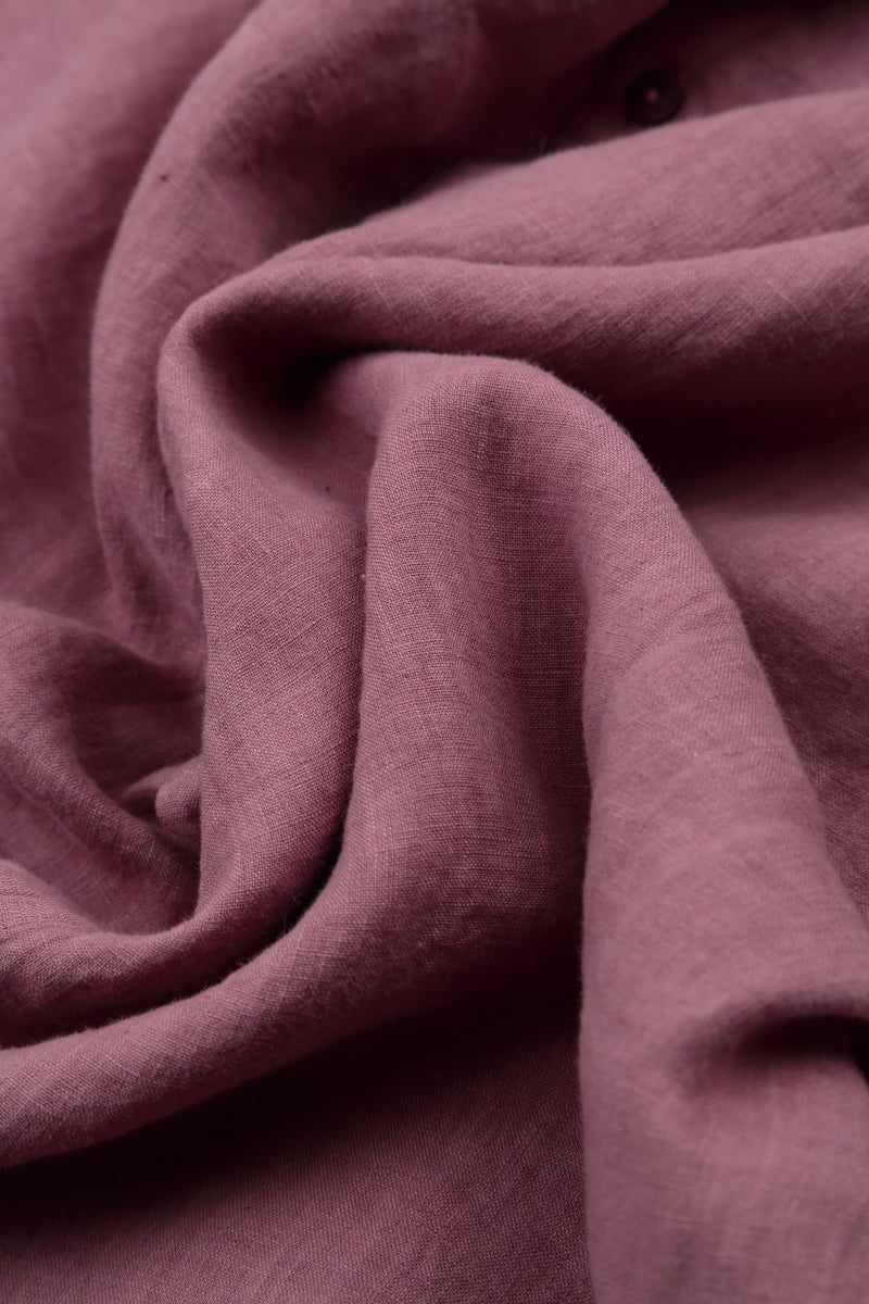 Collar Neck Mauve Taupe Linen Blouse 5