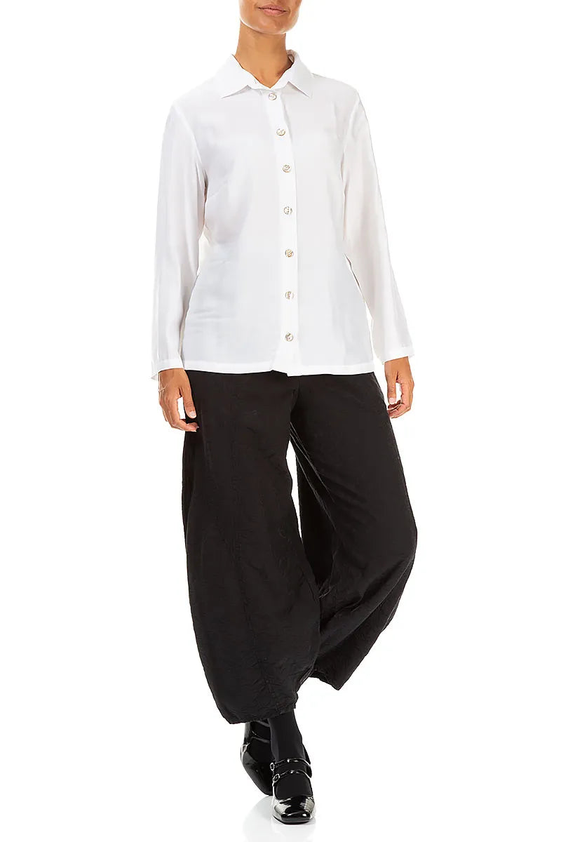 Collar Off White Silk Bamboo Shirt