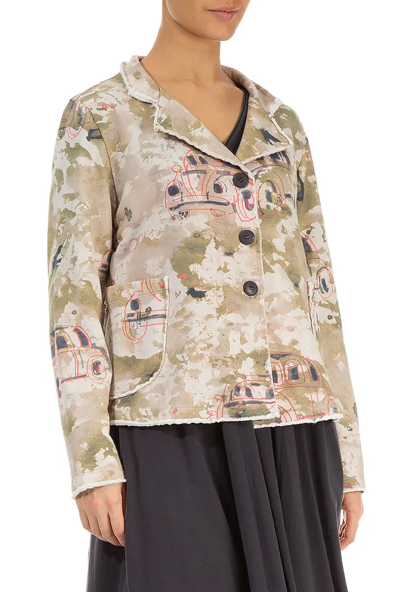 Retro-Baumwolljacke mit Kragen