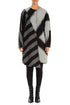 Asymmetric Striped Wool Coat 1