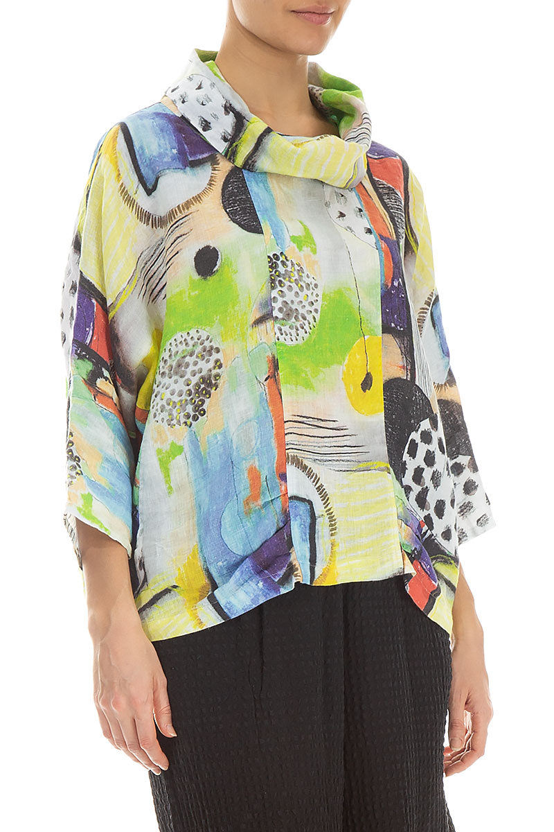 Cowl Neck Artmaze Linen Blouse 3