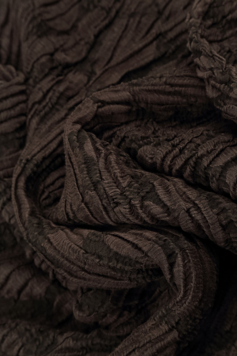 Cowl Neck Forest Brown Circle Silk Linen Blouse 5