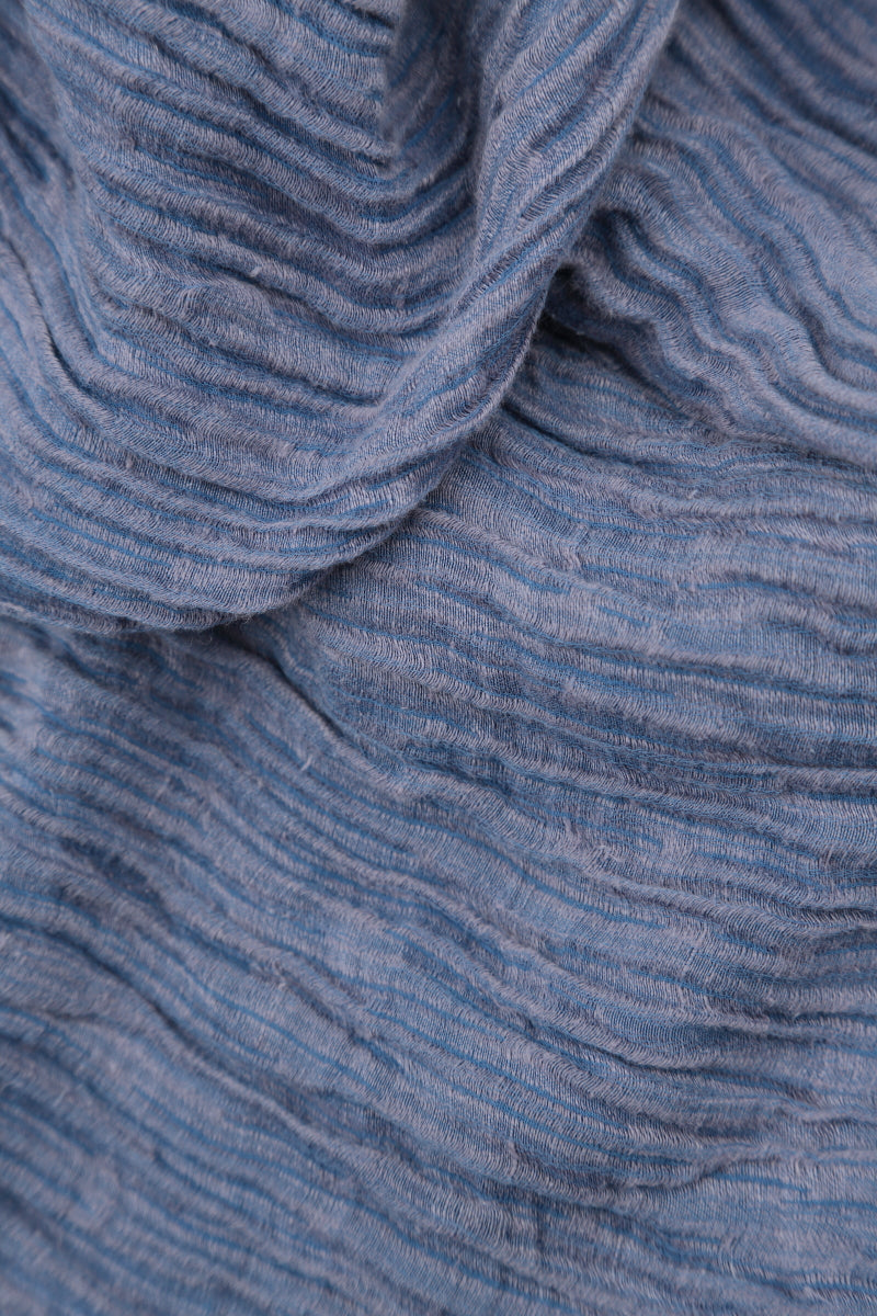 Crinkled Blue Nova Silk Skirt 4