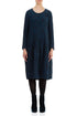 Balloon Navy Circle Silk Linen Dress 1