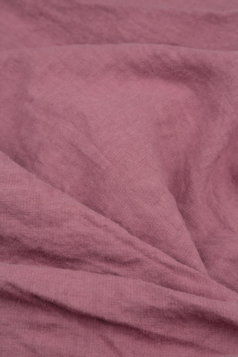 Cropped Sleeves Mauve Taupe Linen Blouse 5