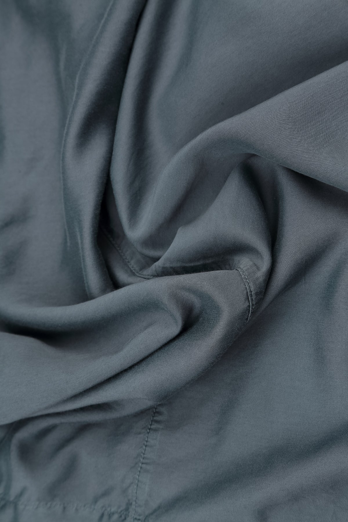 Curved Slate Silk Cotton Trousers