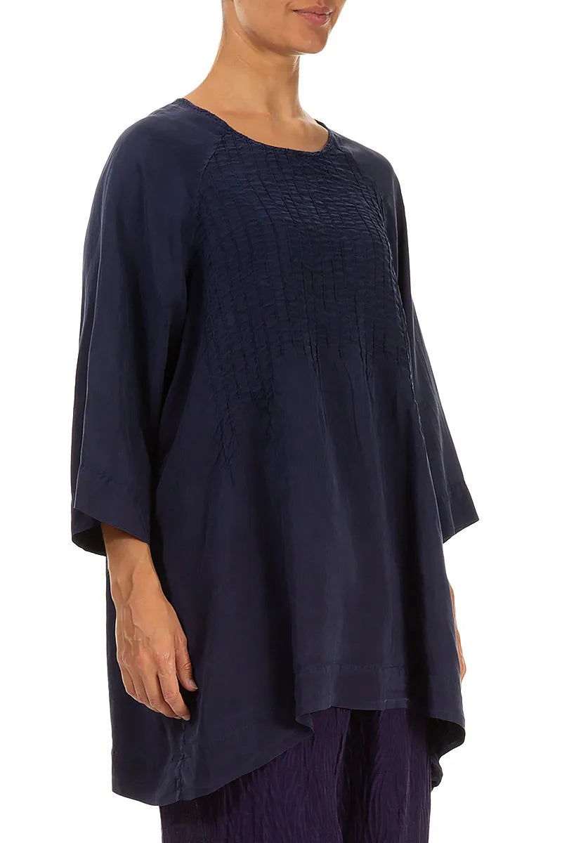 Detailed Front Royal Purple Silk Bamboo Tunic 3