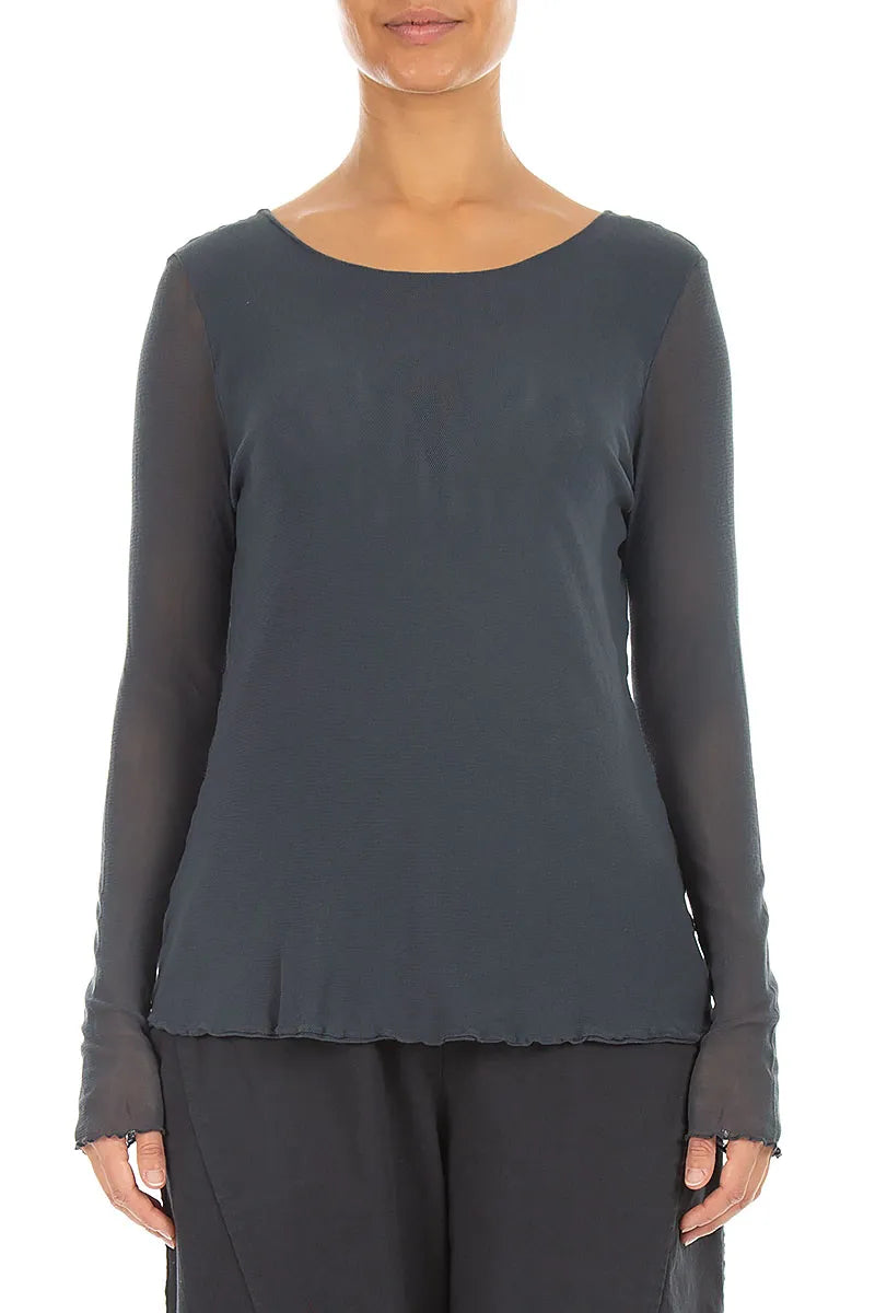 Double Layer Slate Mesh Soft Cotton Top