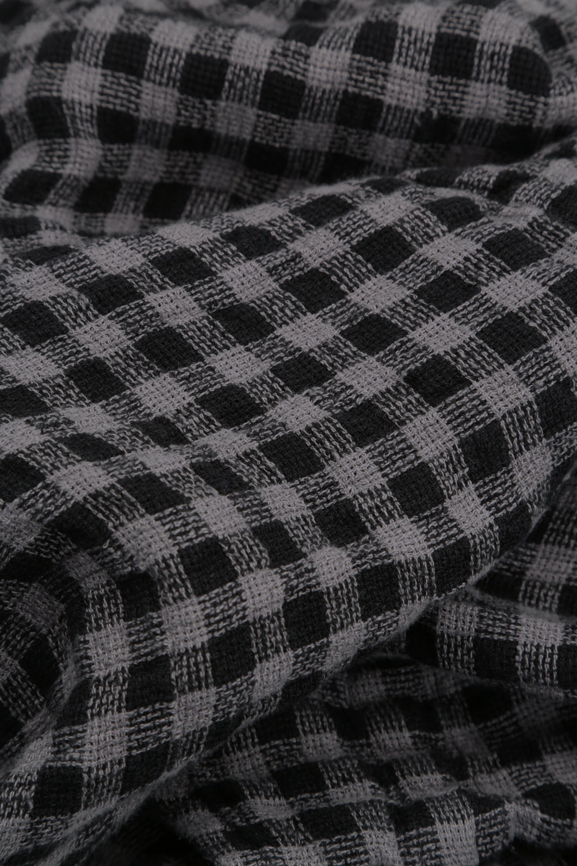 Draped Grey Check Linen Dress 5