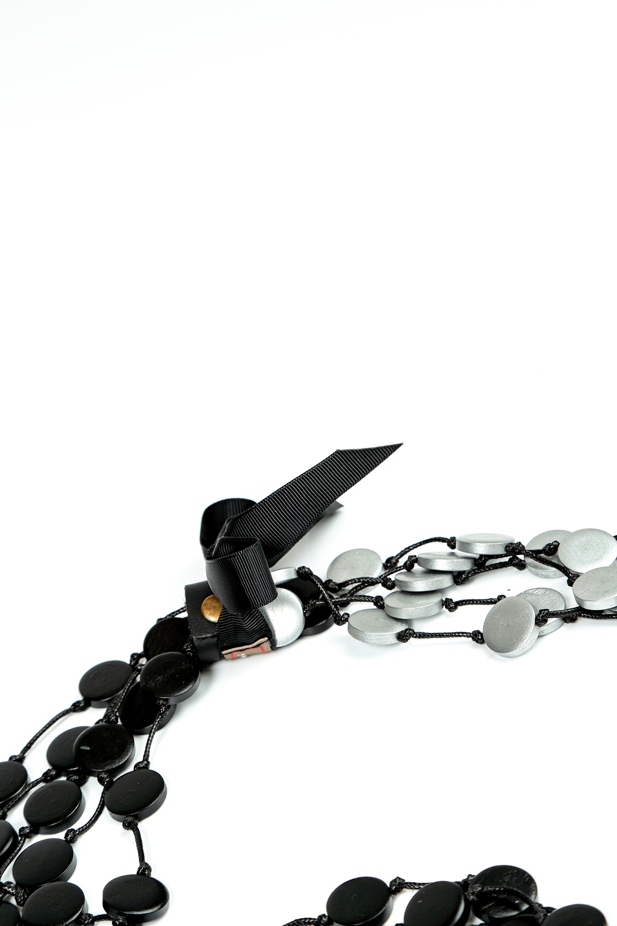 Dual Cascade Wooden Coin Necklace