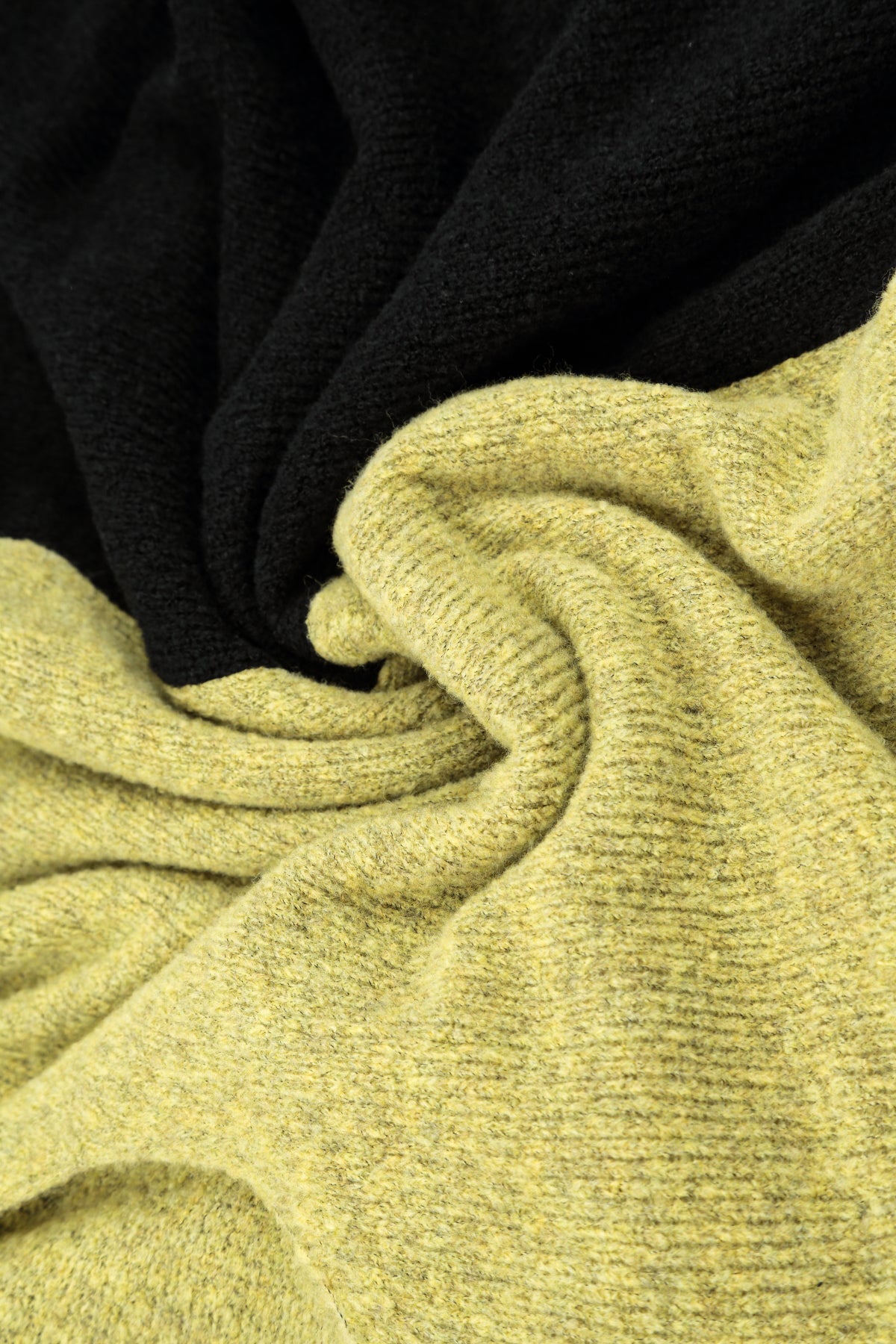 Dual Golden Lime & Black Wool Sweater