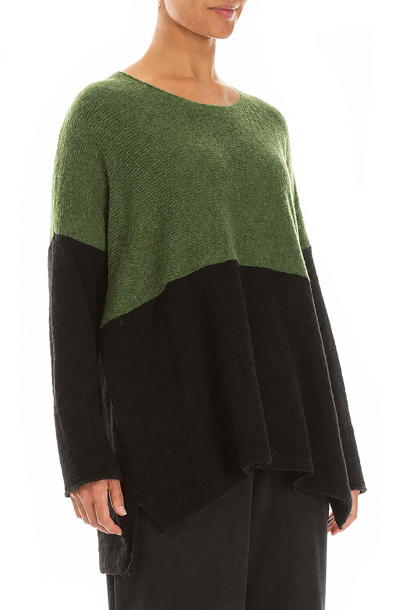 Dual Green & Black Wool Sweater